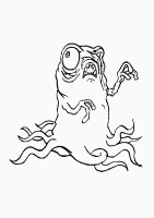 A coloring page of monster